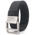 Unisex Canvas Belt with Double Metal Ring Buckle - 170 cm, Striped Pattern, view 21