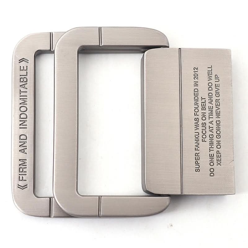 Unisex Canvas Belt with Double Metal Ring Buckle - 170 cm, Striped Pattern, view 3
