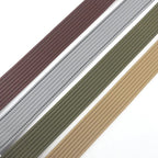 Unisex Canvas Belt with Double Metal Ring Buckle - 170 cm, Striped Pattern, view 5