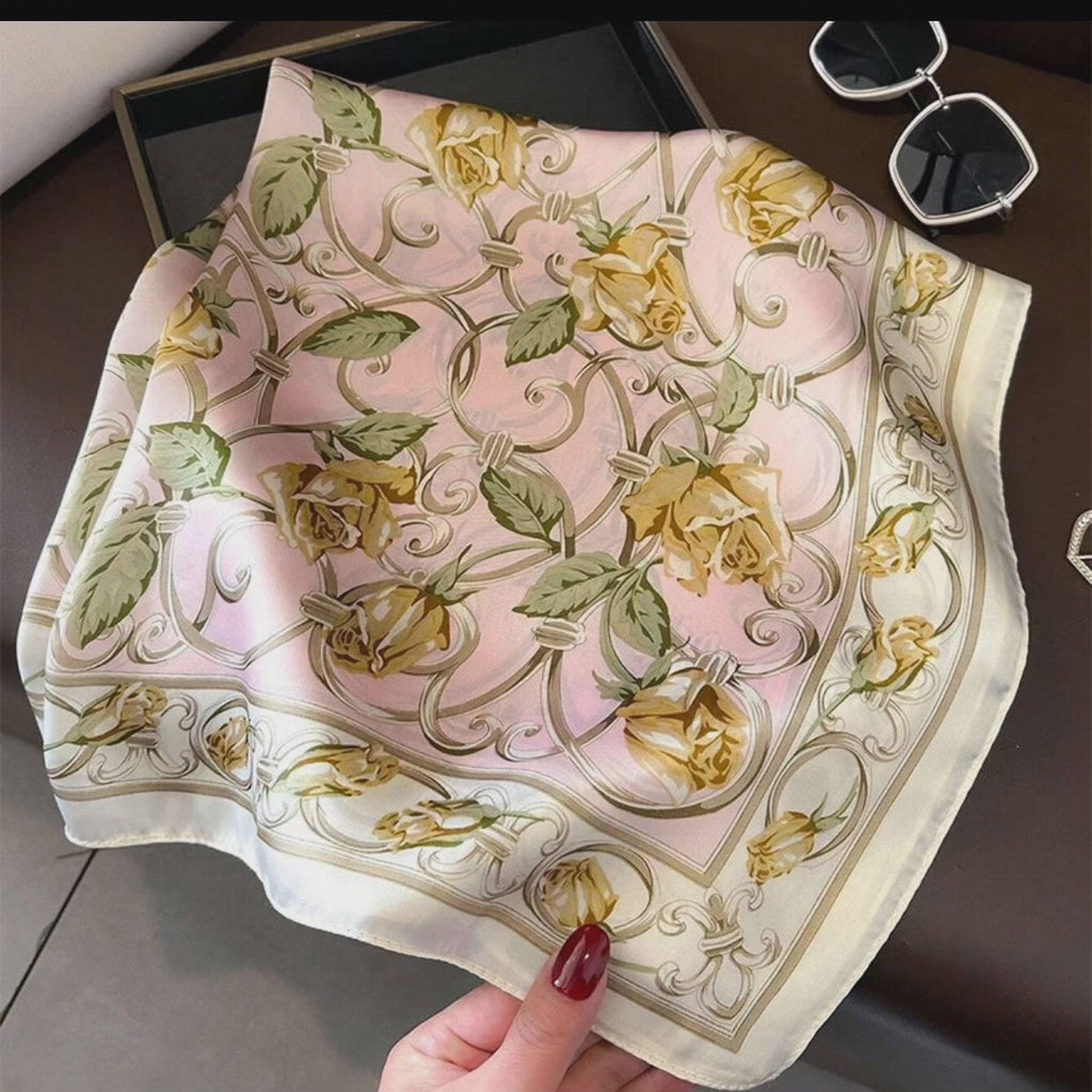 Silk Square Scarf for Women - 70cm, Smooth Silk, Neck Wrap, view 4