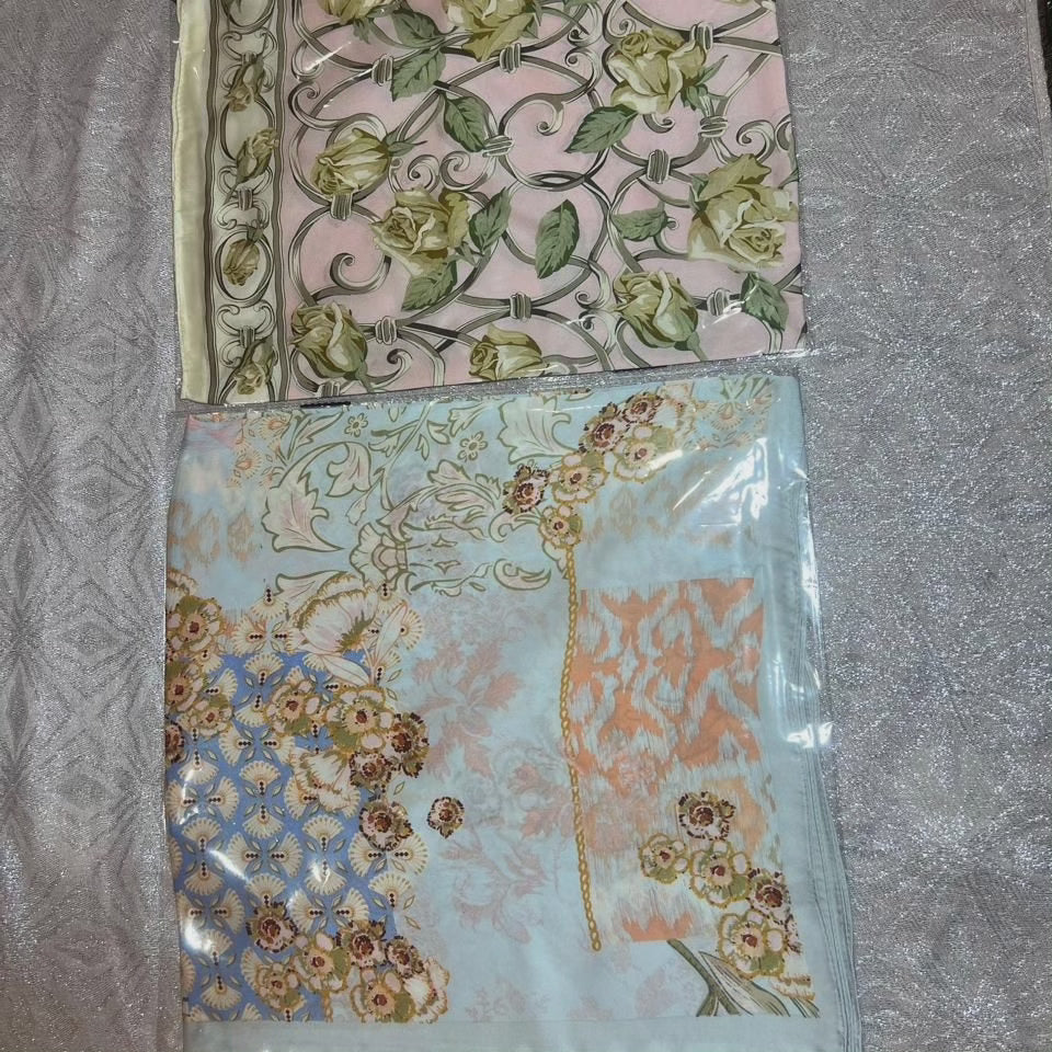 Silk Square Scarf for Women - 70cm, Smooth Silk, Neck Wrap, view 6