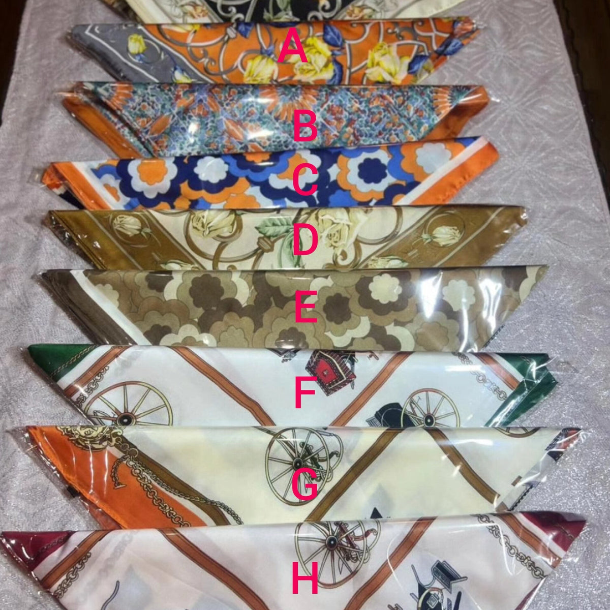 Silk Square Scarf for Women - 70cm, Smooth Silk, Neck Wrap, view 7