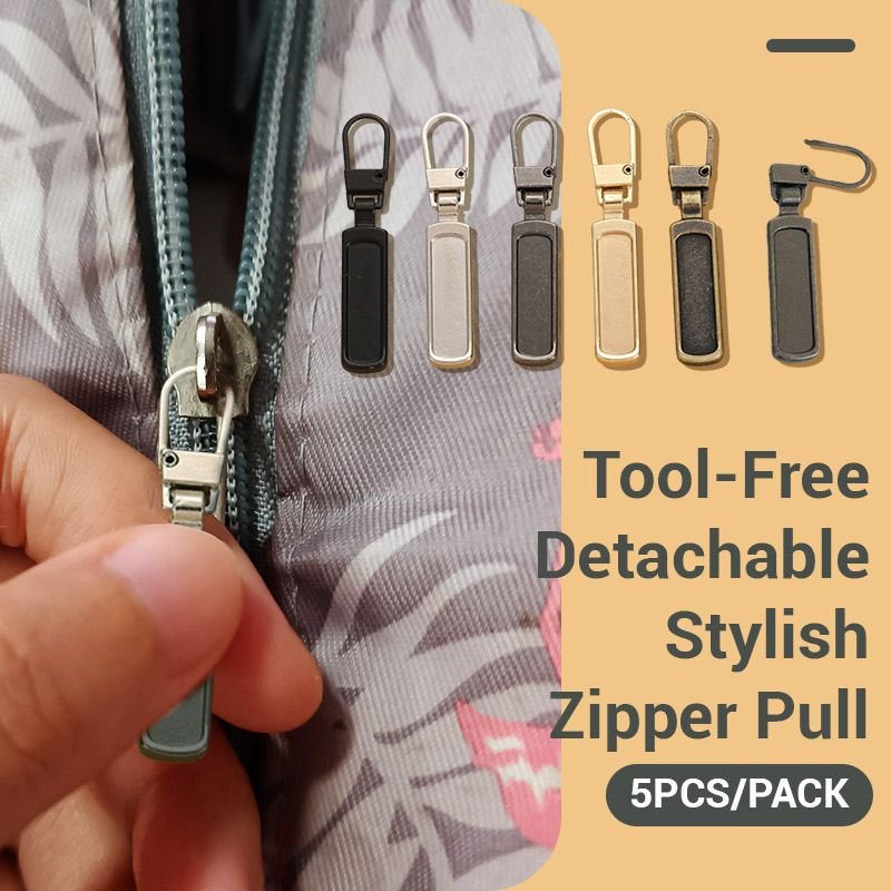 Tool-Free Detachable Zipper Pull Accessory - Metal Alloy, Set of 5, view 7