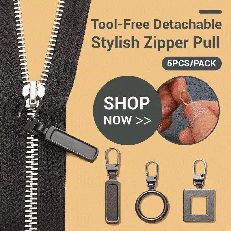 Tool-Free Detachable Zipper Pull Accessory - Metal Alloy, Set of 5