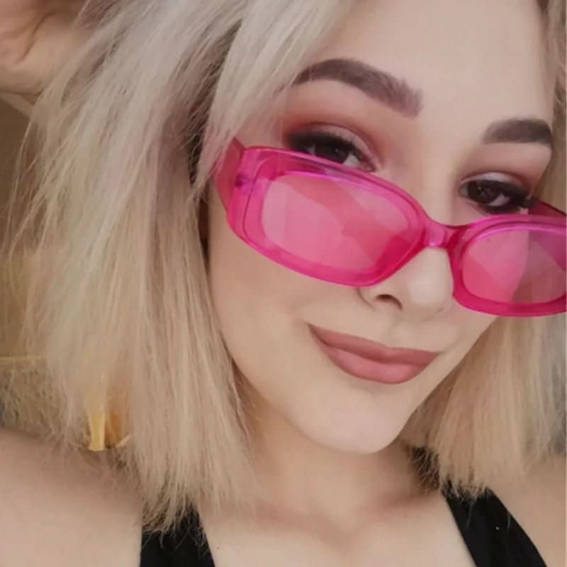 Retro Rectangular Sunglasses for Women - UV400, Lightweight Plastic Frame, view 2