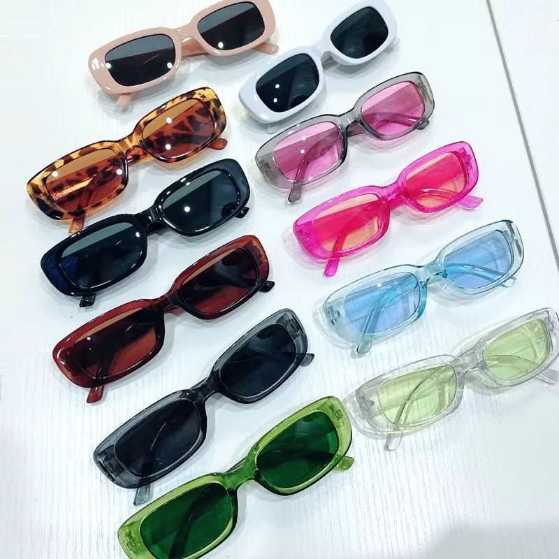 Retro Rectangular Sunglasses for Women - UV400, Lightweight Plastic Frame, view 3