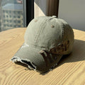 Men's Distressed Cotton Baseball Cap - Casual Style, Adjustable Fit, view 10