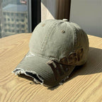 Men's Distressed Cotton Baseball Cap - Casual Style, Adjustable Fit, view 10