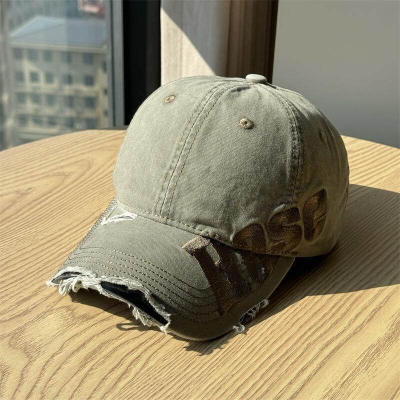 Men's Distressed Cotton Baseball Cap - Casual Style, Adjustable Fit, view 10