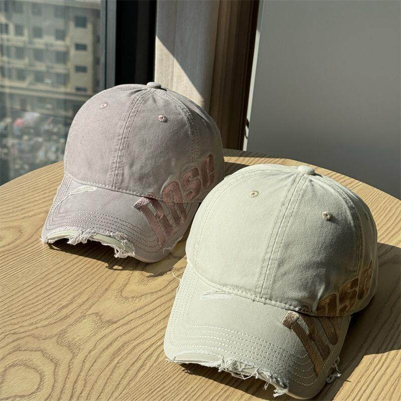 Men's Distressed Cotton Baseball Cap - Casual Style, Adjustable Fit, view 4