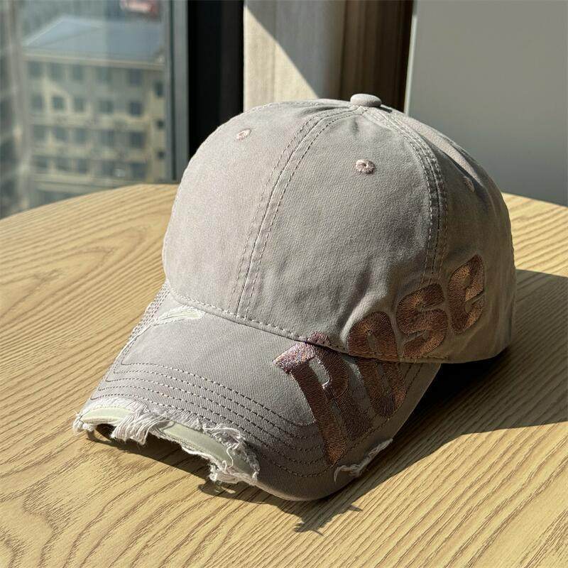 Men's Distressed Cotton Baseball Cap - Casual Style, Adjustable Fit, view 8