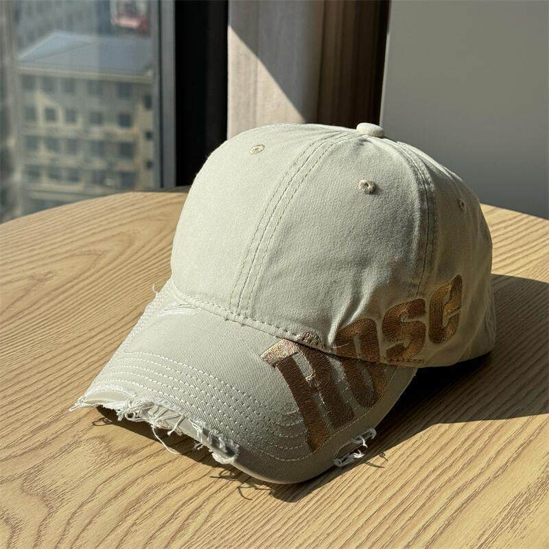 Men's Distressed Cotton Baseball Cap - Casual Style, Adjustable Fit, view 9