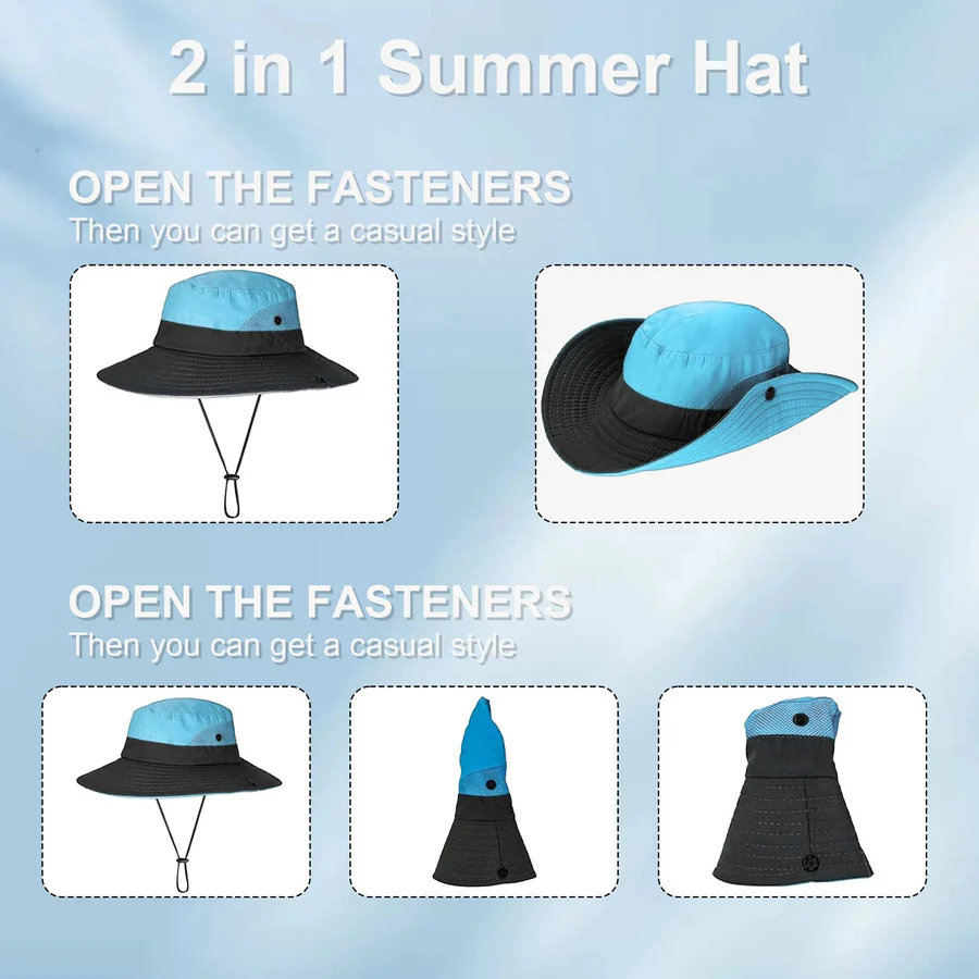 Foldable Sun Hat for Women - UV Protection, Breathable Polyester, view 3
