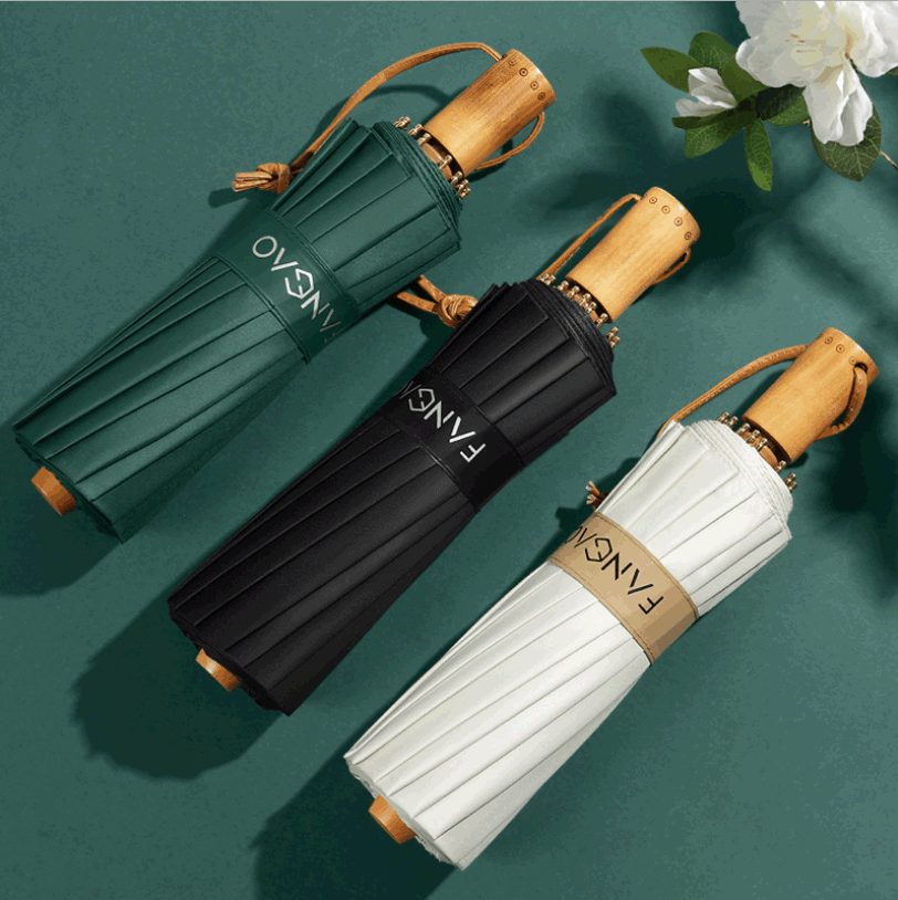 Ladies Elegant Folding Umbrella - Waterproof, Ergonomic Handle, Compact Size