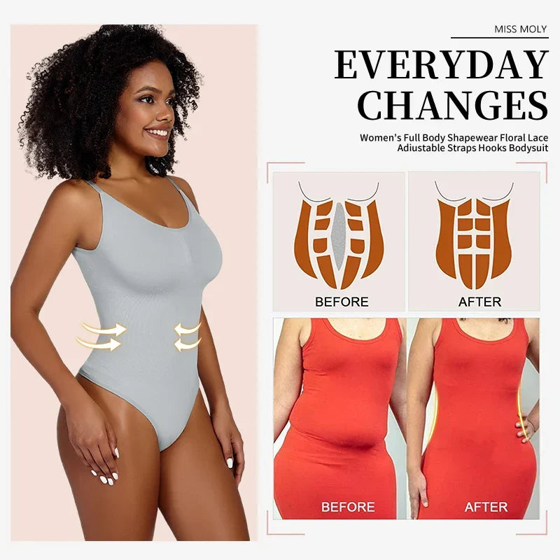 Women Slimming Shapewear Bodysuit - Tummy Control, Polyamide Elastane, view 2