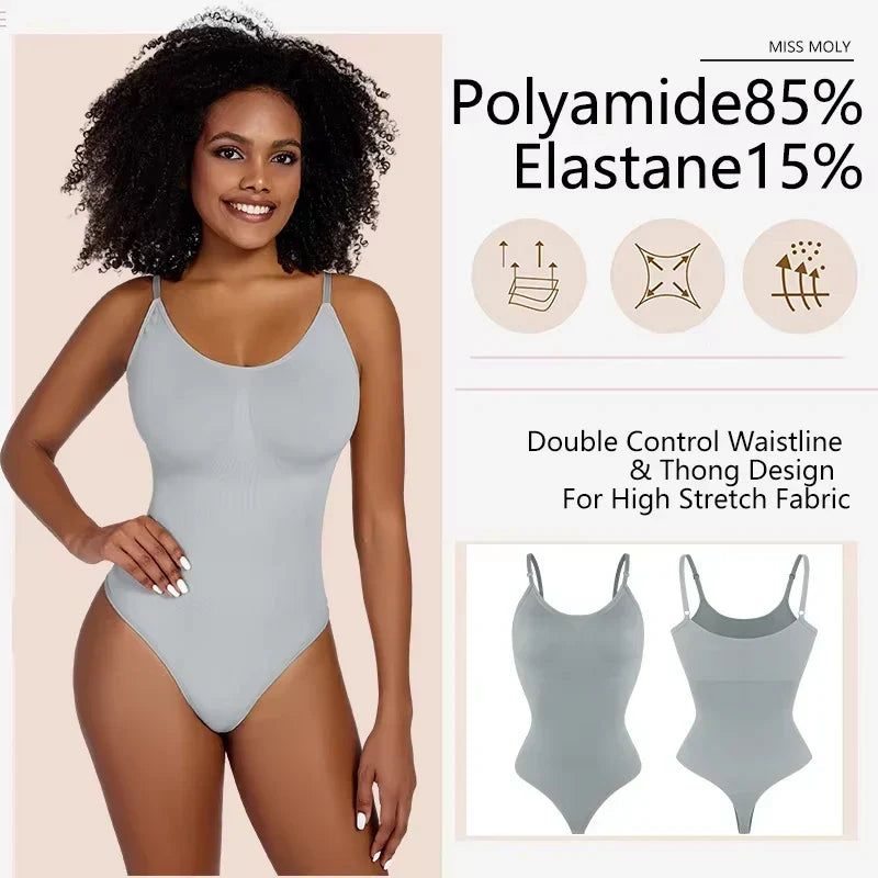 Women Slimming Shapewear Bodysuit - Tummy Control, Polyamide Elastane, view 3