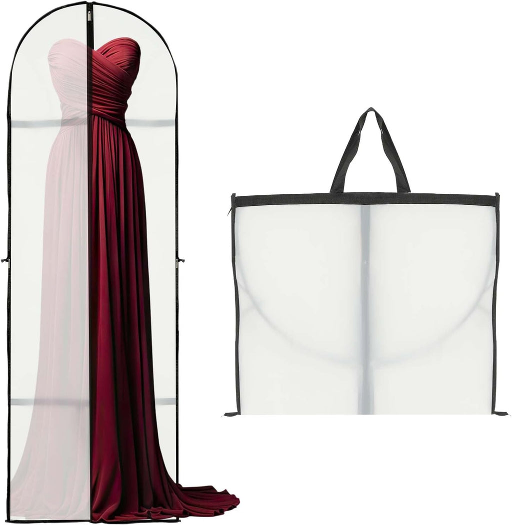 Long Garment Storage Cover for Dresses and Gowns - 180cm Peva, Clear Window, view 11