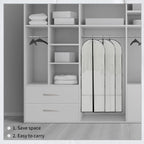 Long Garment Storage Cover for Dresses and Gowns - 180cm Peva, Clear Window, view 2
