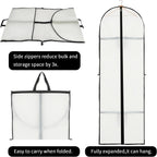 Long Garment Storage Cover for Dresses and Gowns - 180cm Peva, Clear Window, view 5