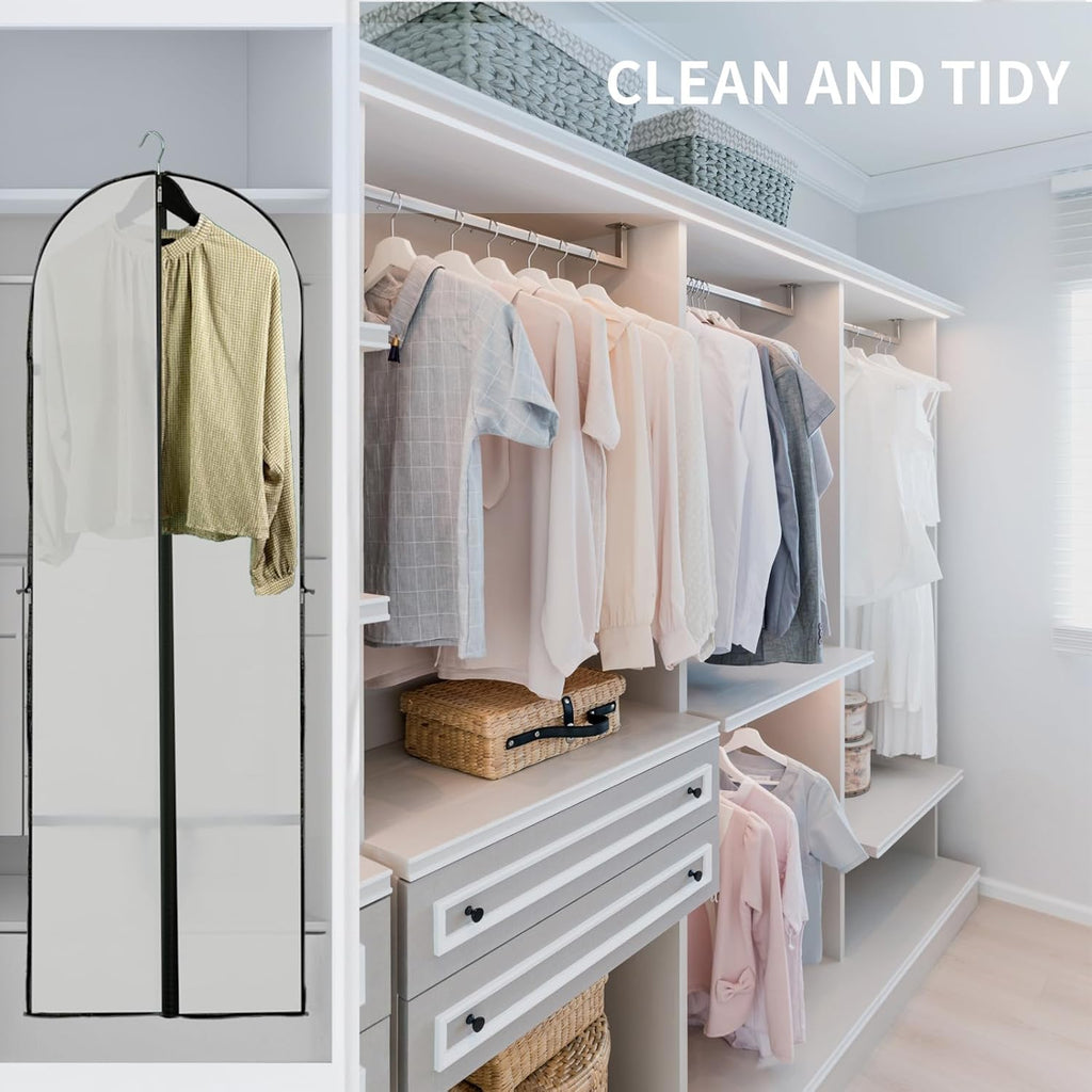 Long Garment Storage Cover for Dresses and Gowns - 180cm Peva, Clear Window, view 6