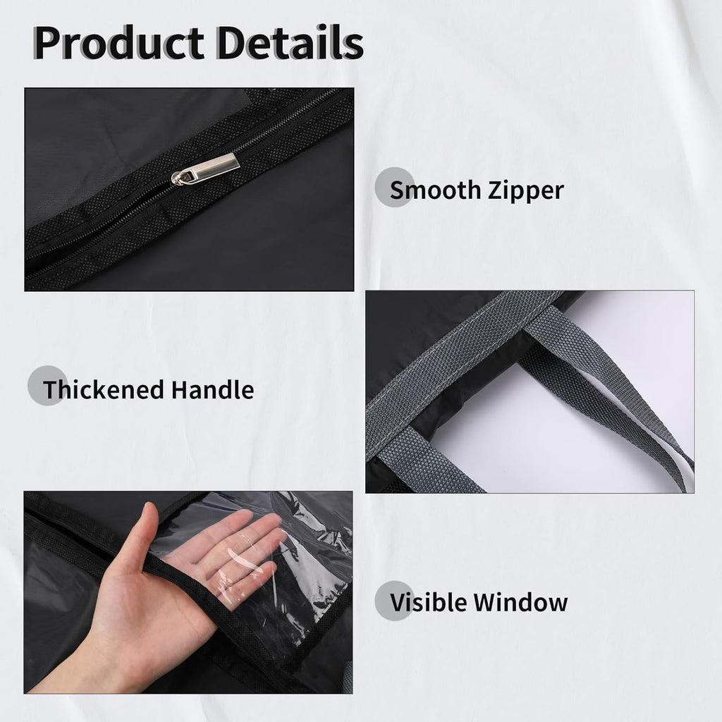 Long Garment Storage Cover for Dresses and Gowns - 180cm Peva, Clear Window, view 8