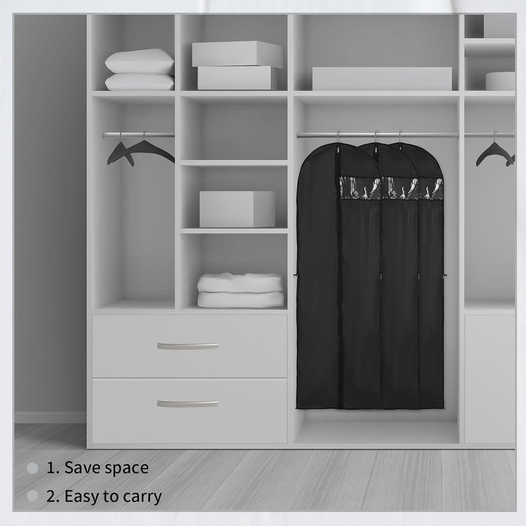 Long Garment Storage Cover for Dresses and Gowns - 180cm Peva, Clear Window, view 9
