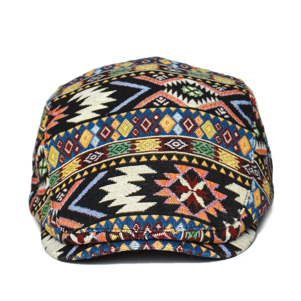 Colourful Retro Cotton Flat Cap with Adjustable Back Strap