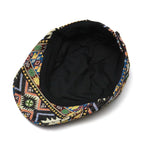 Colourful Retro Cotton Flat Cap with Adjustable Back Strap