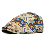 Colourful Retro Cotton Flat Cap with Adjustable Back Strap
