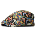 Colourful Retro Cotton Flat Cap with Adjustable Back Strap