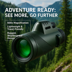 Compact HD Glass Monocular for Hiking, Birdwatching and Sports