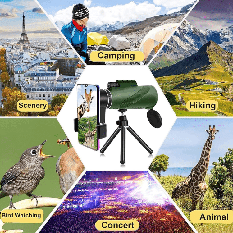 Compact HD Glass Monocular for Hiking, Birdwatching and Sports