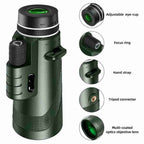 Compact HD Glass Monocular for Hiking, Birdwatching and Sports