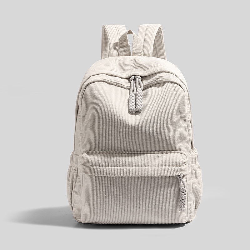 Compact Textured School Backpack with Padded Adjustable Straps