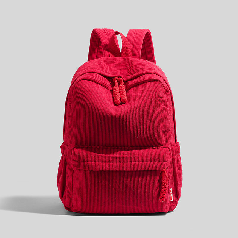 Compact Textured School Backpack with Padded Adjustable Straps
