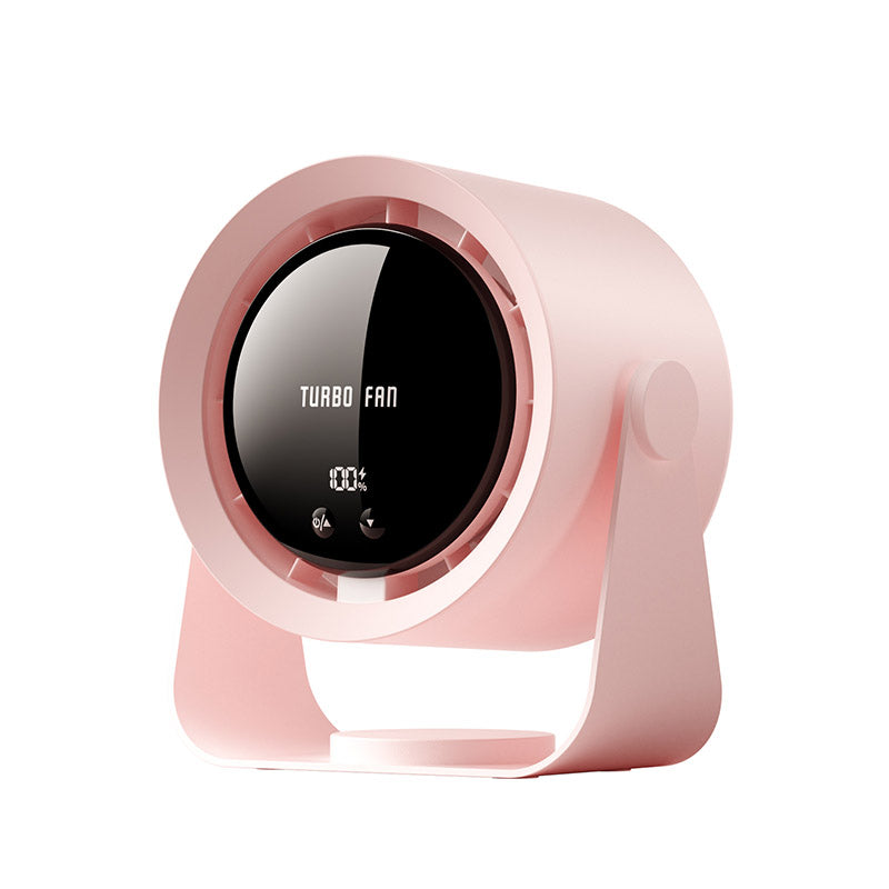Compact USB Desk Fan with Digital Display, Brushless Motor, 100 Speeds