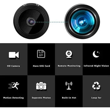 Compact Wireless 1080p Camera with Night Vision and Magnetic Mount