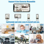 Compact Wireless 1080p Camera with Night Vision and Magnetic Mount