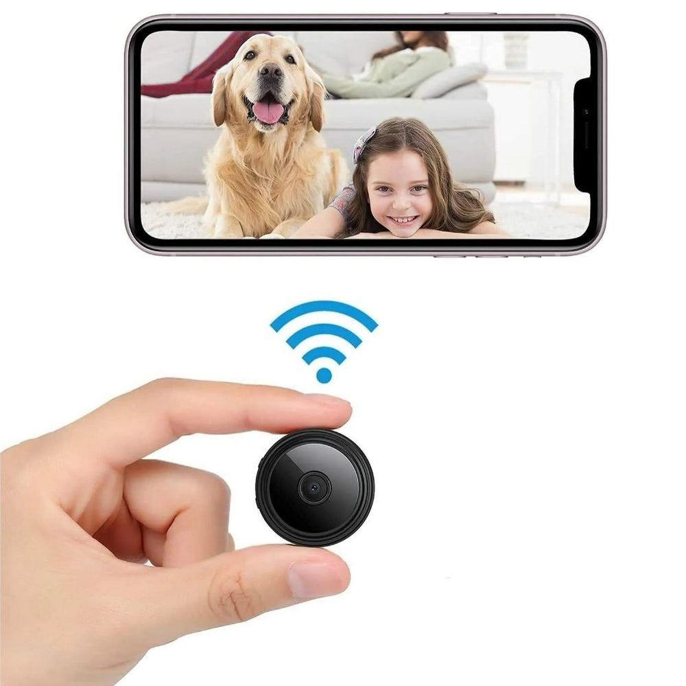 Compact Wireless 1080p Camera with Night Vision and Magnetic Mount
