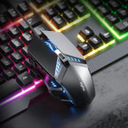 Metal Mechanical Keyboard and Mouse Set - 26-Key Anti-Ghosting, Phone Holder, view 2