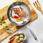 Non-Stick Stainless Steel Frying Pan for Kitchen - 11 Inch Diameter