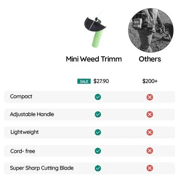 Cordless Mini Weed Trimmer with Extension Pole, 63 cm