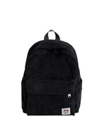 Corduroy Backpack with Front Zip Pocket and Padded Straps