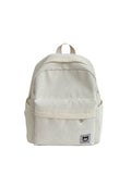 Corduroy Backpack with Front Zip Pocket and Padded Straps
