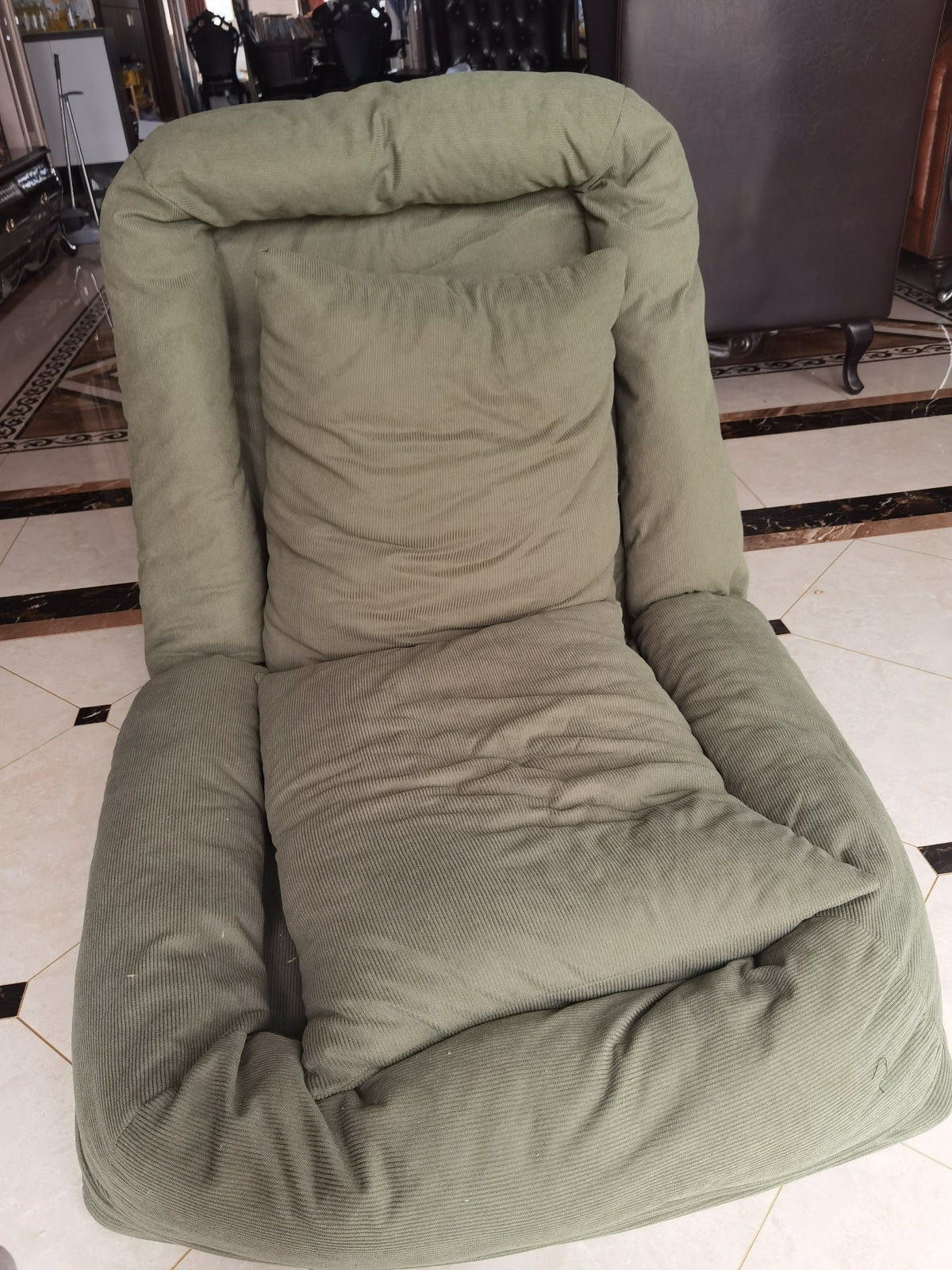 Corduroy Folding Sofa Bed, Single Seat
