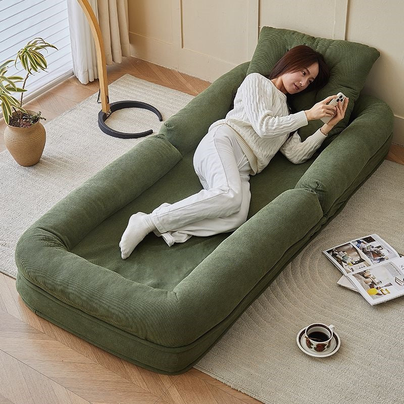Corduroy Folding Sofa Bed, Single Seat