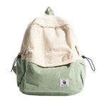 Corduroy Textured Backpack with Adjustable Padded Straps
