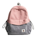 Corduroy Textured Backpack with Adjustable Padded Straps