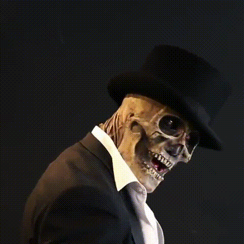 Realistic Skeleton Halloween Mask for Adults - Latex, 38 cm, Exposed Brains, view 3