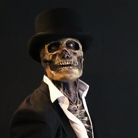 Realistic Skeleton Halloween Mask for Adults - Latex, 38 cm, Exposed Brains, view 4